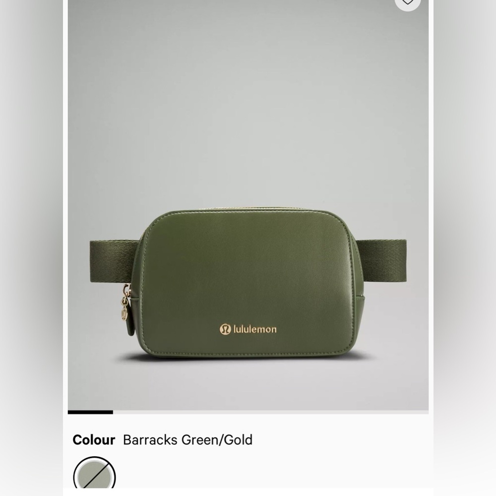 NWT‎ Lululemon Belt Bag Alternative Leather
Barracks green/gold